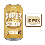 LEMON GINGER +Turmeric Prebiotic SUPER SODA (12 Pack)
