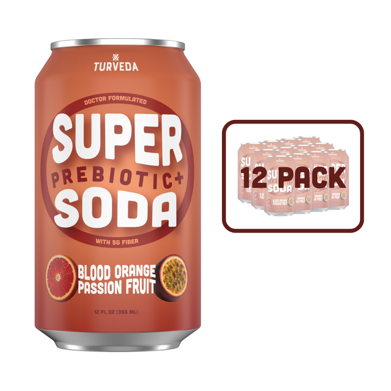 BLOOD ORANGE PASSION FRUIT +Vitamin C Prebiotic Super Soda (12 Pack)