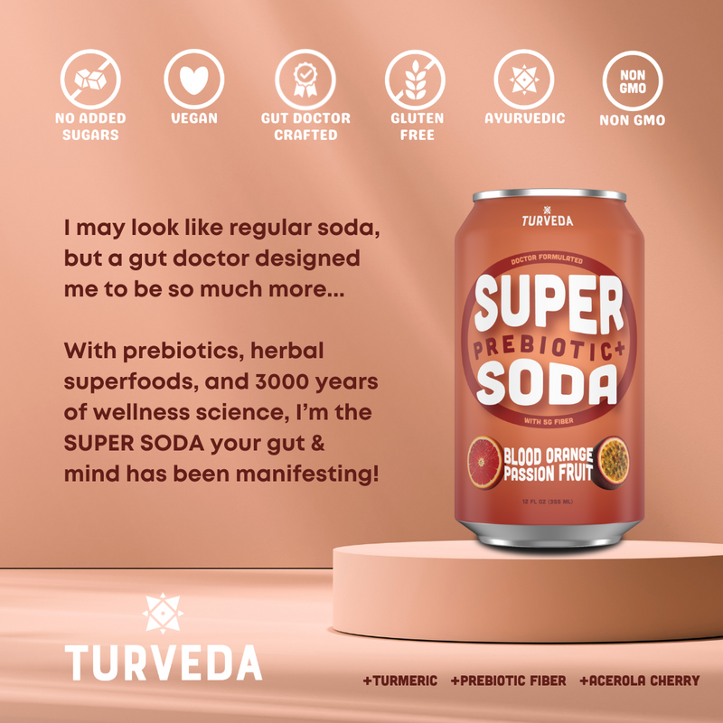 BLOOD ORANGE PASSION FRUIT +Vitamin C Prebiotic Super Soda (12 Pack)
