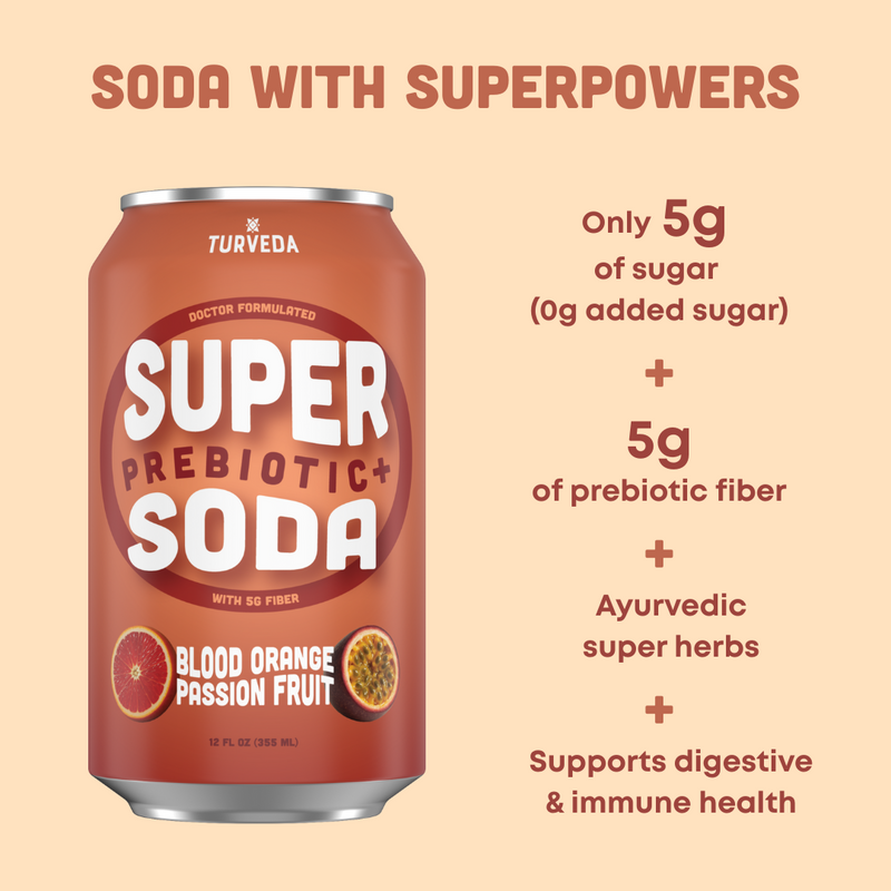 BLOOD ORANGE PASSION FRUIT +Vitamin C Prebiotic Super Soda (12 Pack)