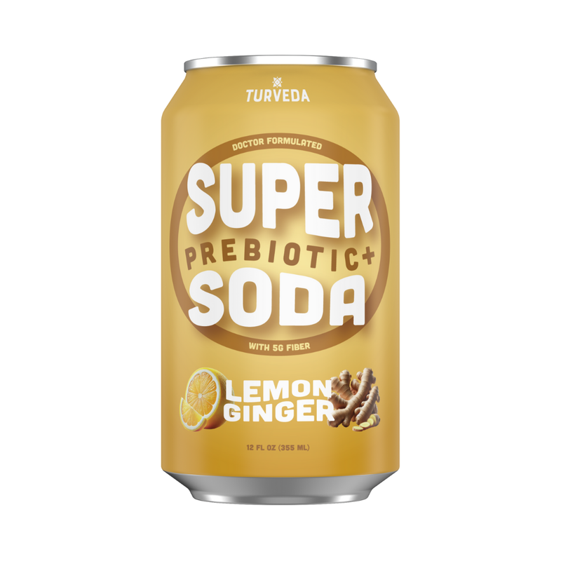 LEMON GINGER +Turmeric Prebiotic SUPER SODA (12 Pack)