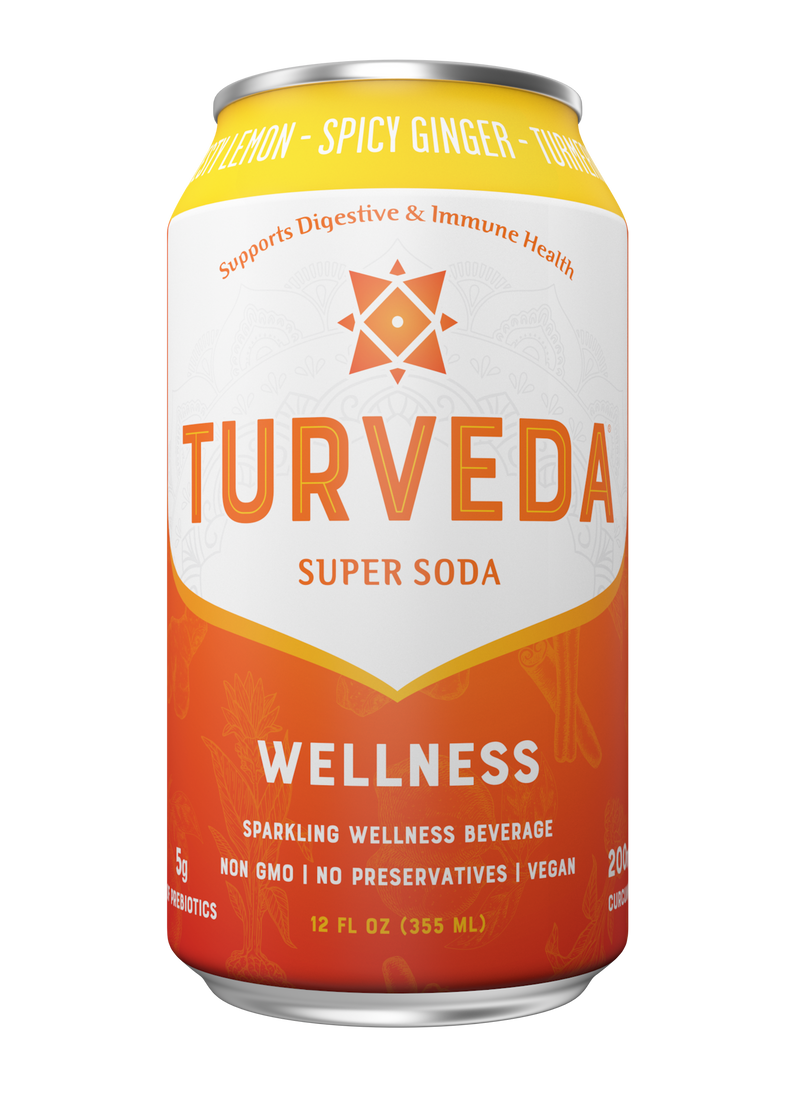 Wellness-Lemon/Ginger/Turmeric Prebiotic Super Soda (8 Pack)