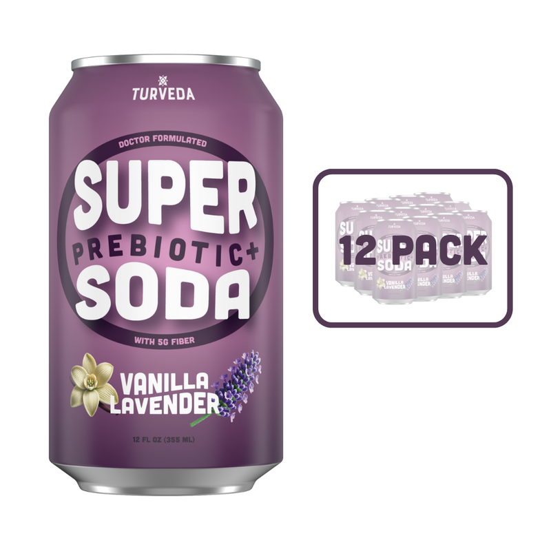 VANILLA LAVENDER +Ashwagandha Prebiotic SUPER SODA (12 Pack)