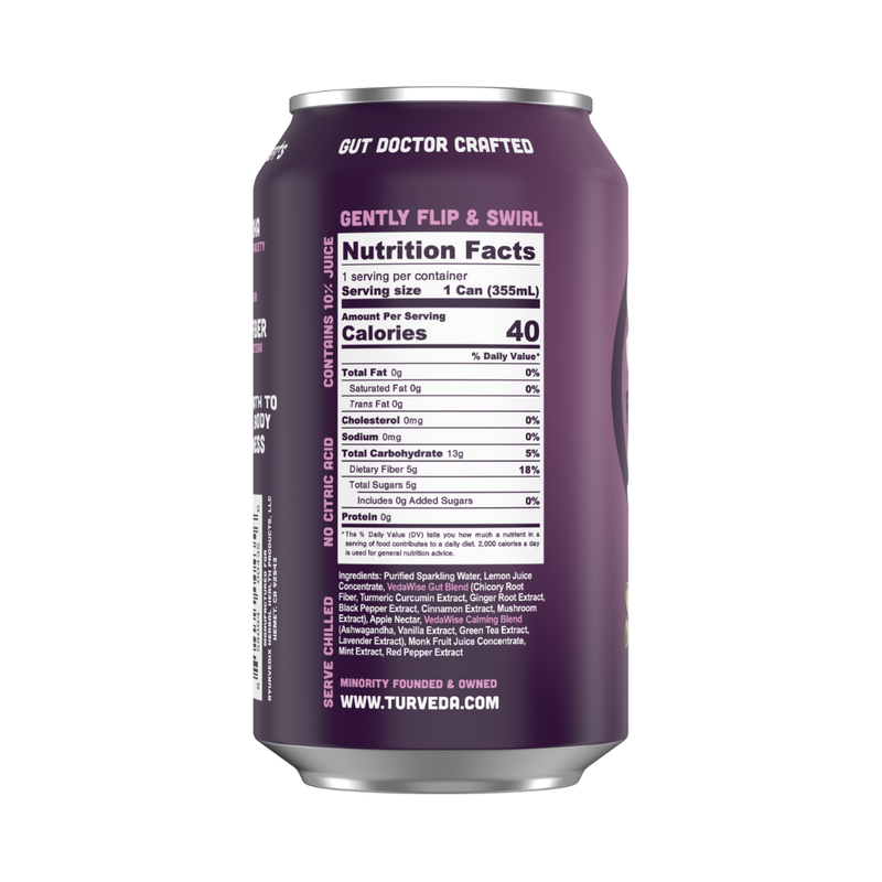 VANILLA LAVENDER +Ashwagandha Prebiotic SUPER SODA (12 Pack)